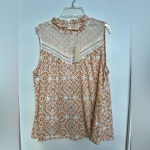 Cute sleeveless top with beautiful print BNWT